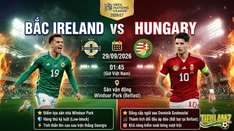Ảnh bìa nhận định trận đấu Bắc Ireland vs Hungary lúc 01h45 ngày 29/09 khuôn khổ UEFA Nations League, trực tiếp trên TieulamTV.