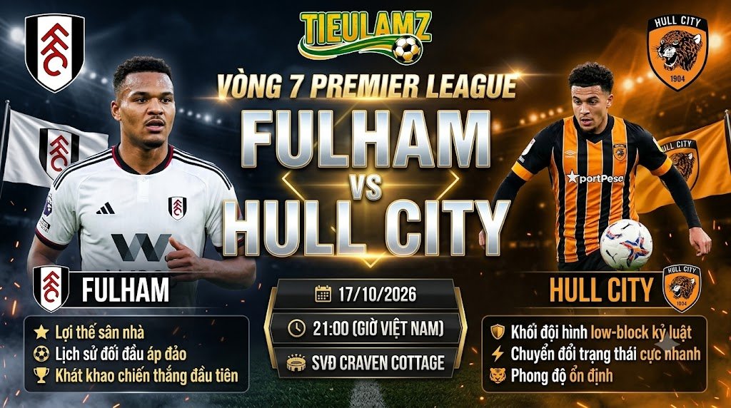 Soi kèo nhận định Fulham vs Hull City ngày 17/10 vòng 7 Ngoại hạng Anh